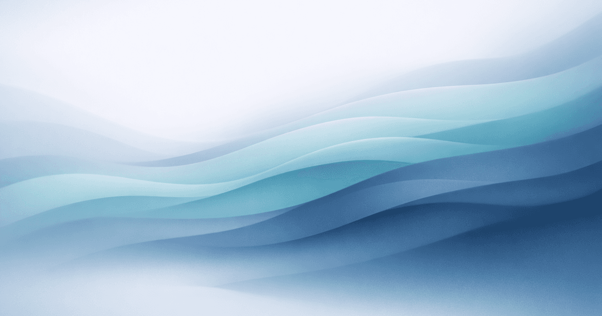 Jemné abstraktní vlny ve stylu mist, které symbolizují AI mapování, normalizaci a validaci dat od dodavatelů