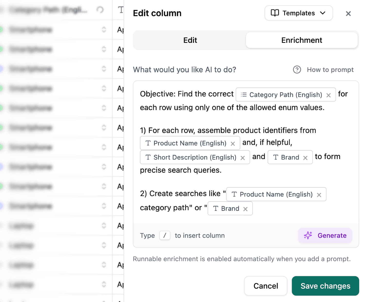 AI agents running in parallel to enrich product attributes and generate content