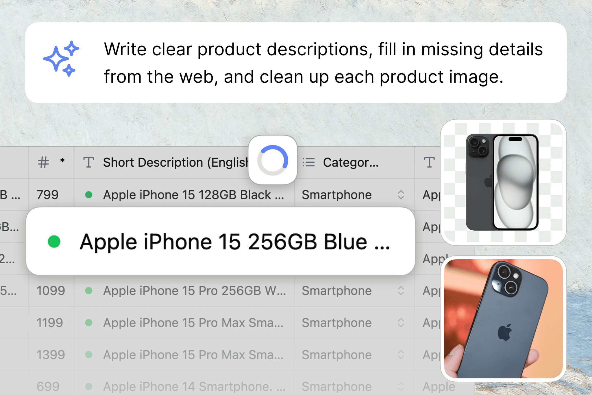 AI agents searching web data and generating enriched product descriptions
